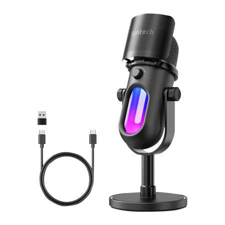 Конденсаторный USB-микрофон Syntech RGB для компьютера игровой, стримов, записи подкастов