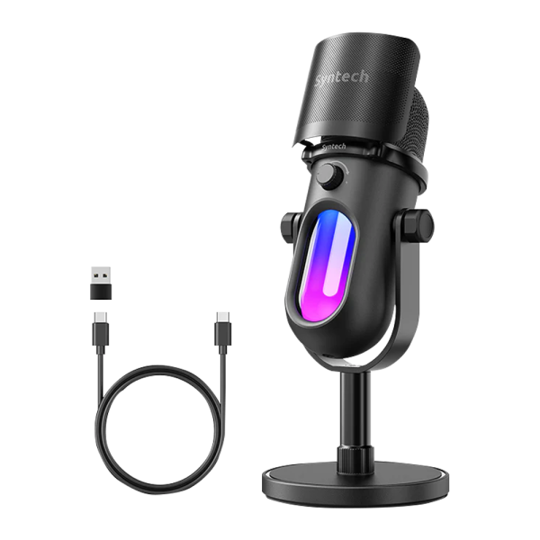 Конденсаторный USB-микрофон Syntech RGB для компьютера игровой, стримов, записи подкастов