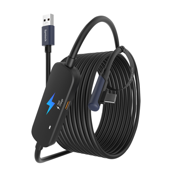 Кабель с зарядным портом для Oculus Quest 3/2, Pico 4 Syntech Fast Charging Link, 5 метров, черный